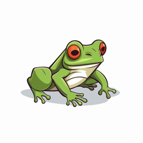 Frog character cartoon isolated on a white background. Vector il