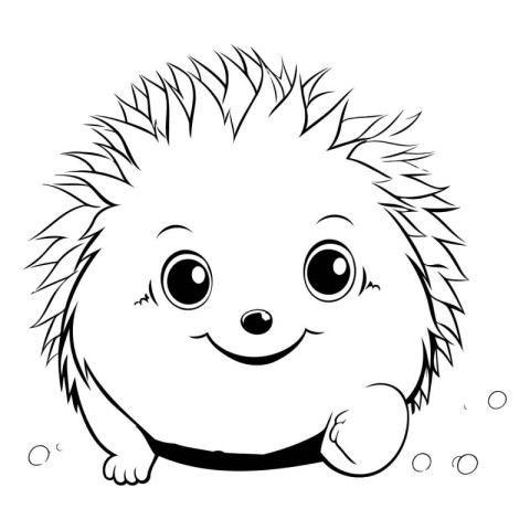 Cute hedgehog isolated on a white background. Vector illustratio