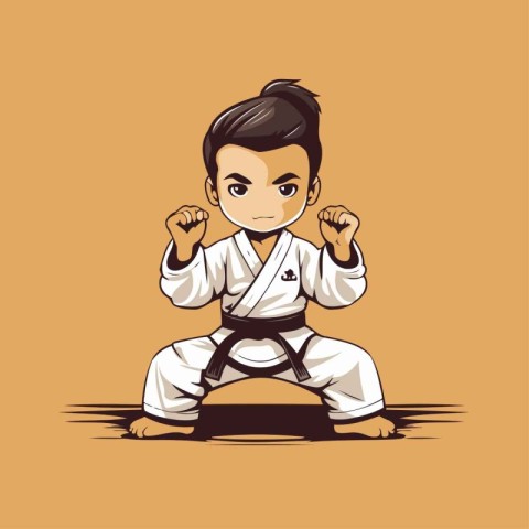 Taekwondo fighter. Vector illustration of a taekwondo fighter.