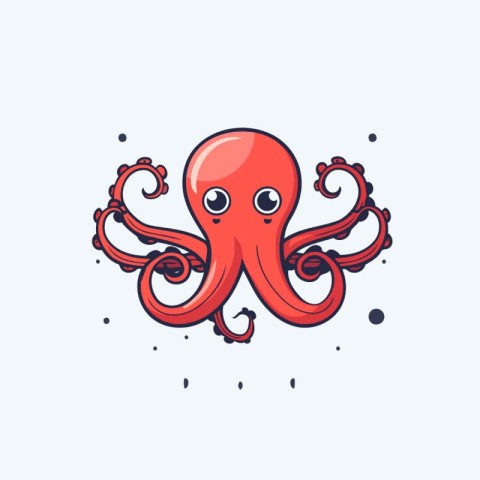 Octopus icon. Cute octopus mascot. Vector illustration.