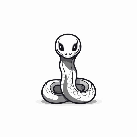 Cute snake isolated on white background. Vector illustration in