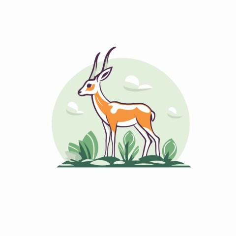 Gazelle vector icon. Wild african antelope illustration.