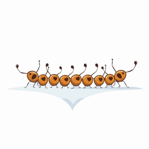 Cute cartoon caterpillar on white background. Vector illustratio