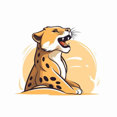 Cartoon cheetah. Vector illustration of a cheetah.