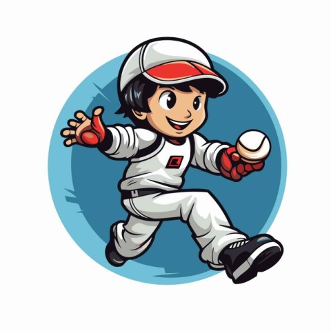 Baseball Player Mascot. Vector illustration of a baseball player