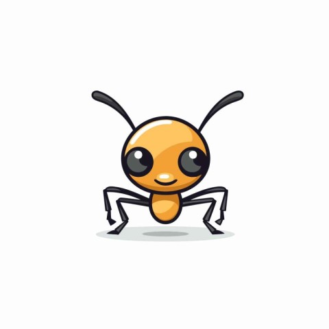 Cute Ant Vector Illustration. Isolated on white background.