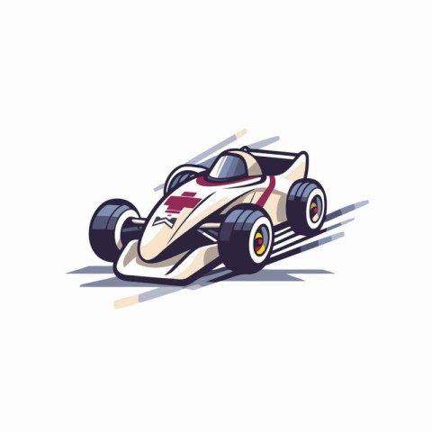 Racing car. Vector illustration in cartoon style on white backgr