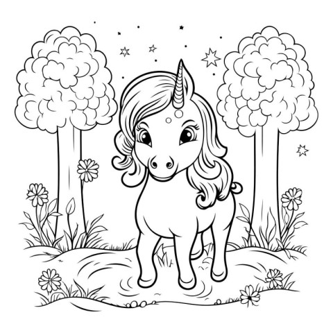 Unicorn cartoon design. Magic fantasy fairytale childhood and an