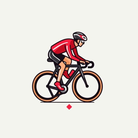 Cyclist. Extreme sport. Vector illustration in flat style.