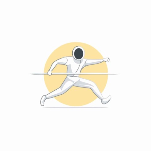 Fencing vector illustration. Flat style design. Sport and fitnes