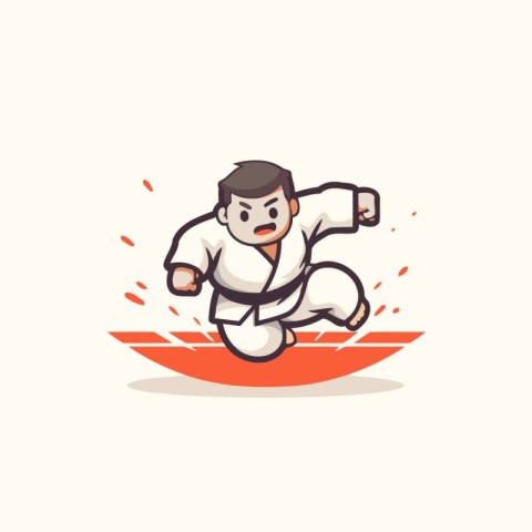 Taekwondo. Vector illustration of a karate man.