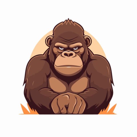 Gorilla icon. Vector illustration of a gorilla isolated on white