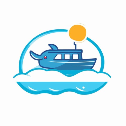 Fishing boat vector icon on white background. Fishing boat vecto