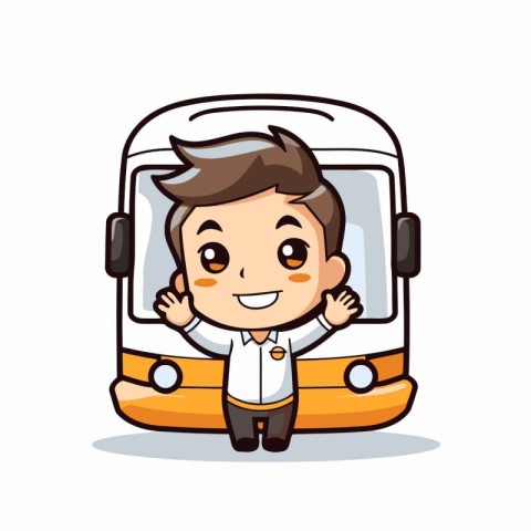 Bus driver character design. Transportation and vehicle theme. I