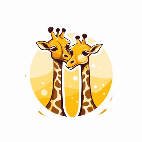 Giraffe logo. Vector illustration of giraffe head and neck.