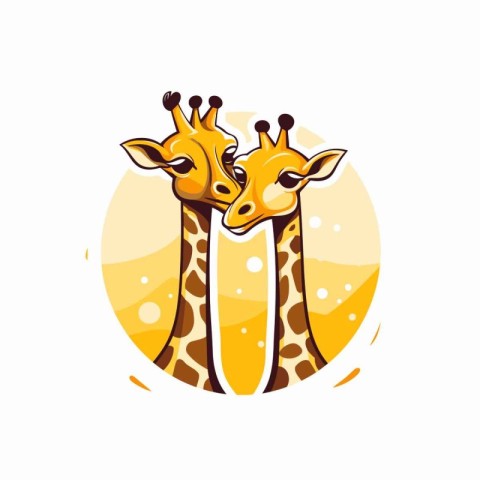 Giraffe logo. Vector illustration of giraffe head and neck.