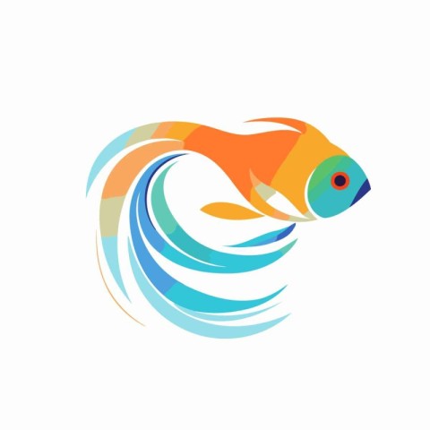 Colorful fish logo design. Vector illustration of fish logo desi