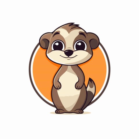 Cute ferret cartoon. Vector illustration. Animal character desig