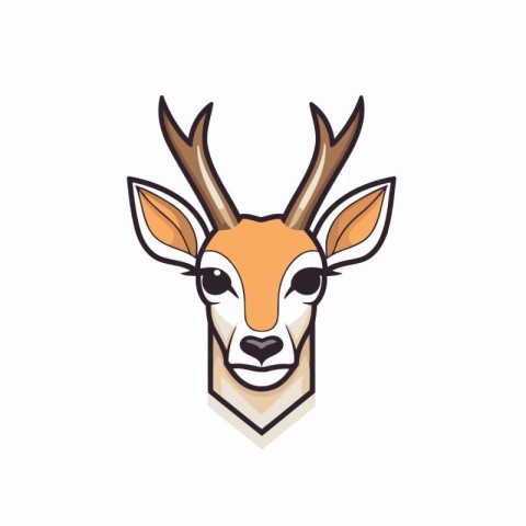 Deer head vector icon isolated on white background. Head of wild