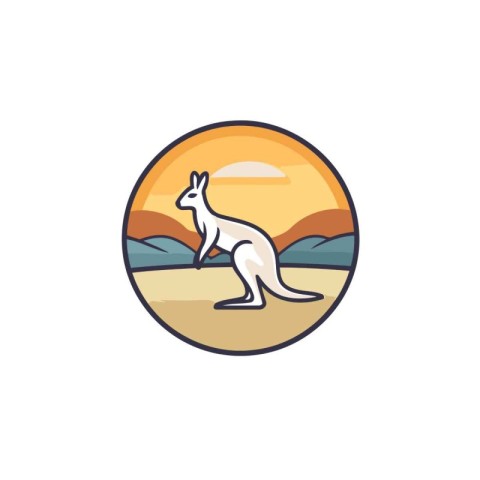 Kangaroo logo design template. Kangaroo icon vector illustration