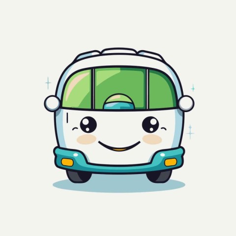 Cute Cartoon Car Mascot Character. Vector Illustration.