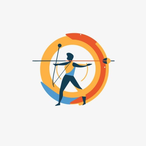 Archery sport flat icon. Vector illustration in a modern style.