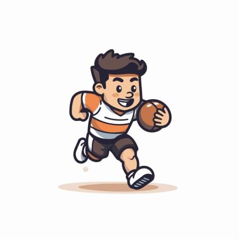 Basketball player running with ball. Vector illustration in cart