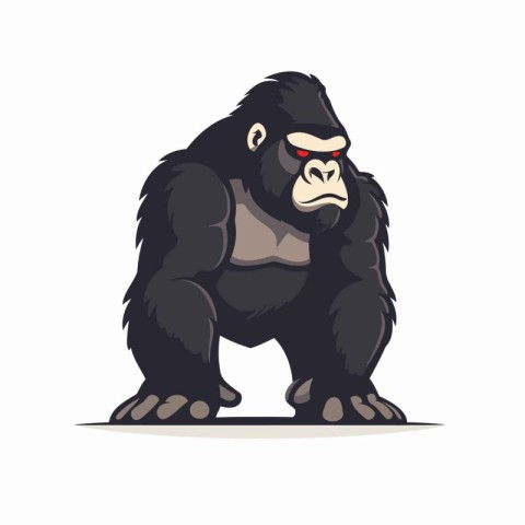 Gorilla isolated on white background. Vector illustration for yo