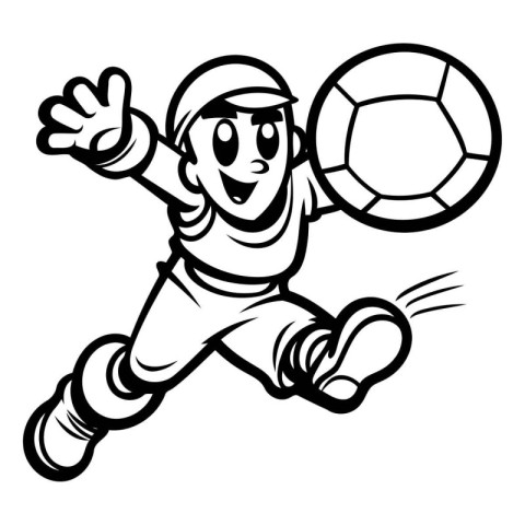 Soccer Player Mascot Illustration ready for vinyl cutting.