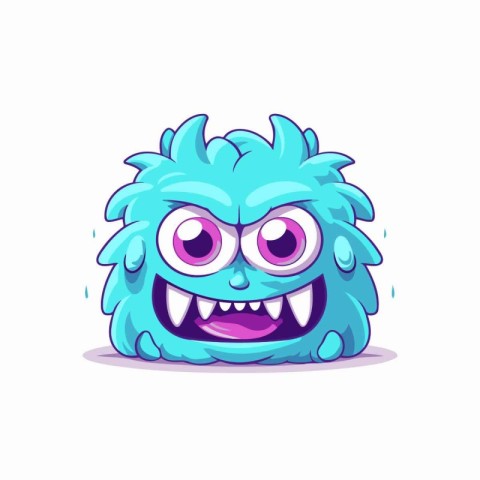 Funny cartoon monster. Vector illustration isolated on a white b