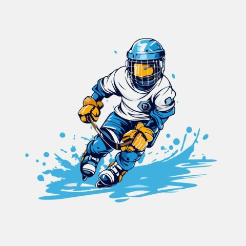 Ice hockey player vector illustration. sport graphic design for