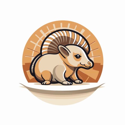 Vector illustration of a ram on a white background. Animal icon.