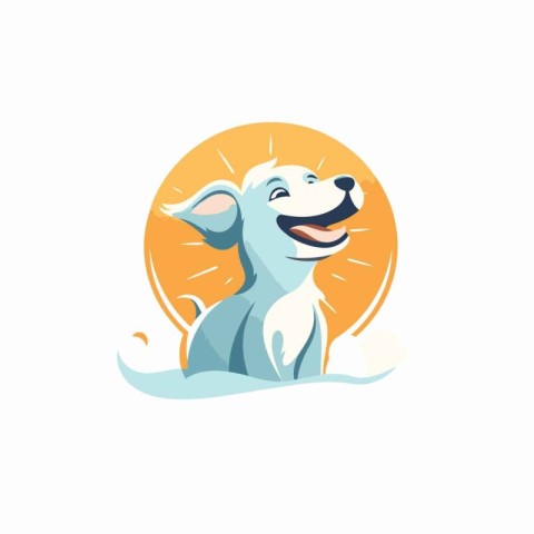 Cute dog vector logo design. Vector illustration of cartoon dog.