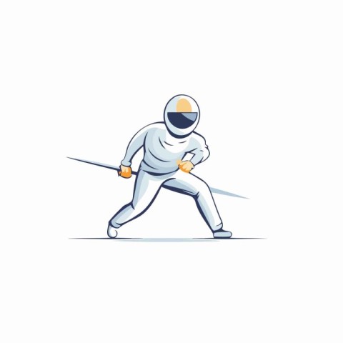 Fencing sport vector illustration. Graphic design element of fen