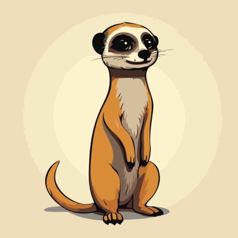 Cute cartoon meerkat. Vector illustration for your design.