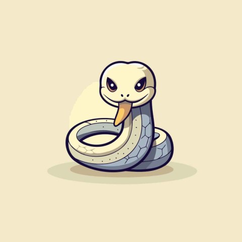 Cute snake cartoon. Vector illustration of a snake isolated on a