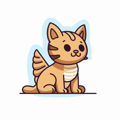 Cute cat vector illustration. Cute cartoon cat with wings.