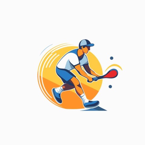 Tennis player. vector logo design template. Tennis player vector