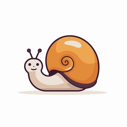 Snail isolated on white background. Vector illustration in carto