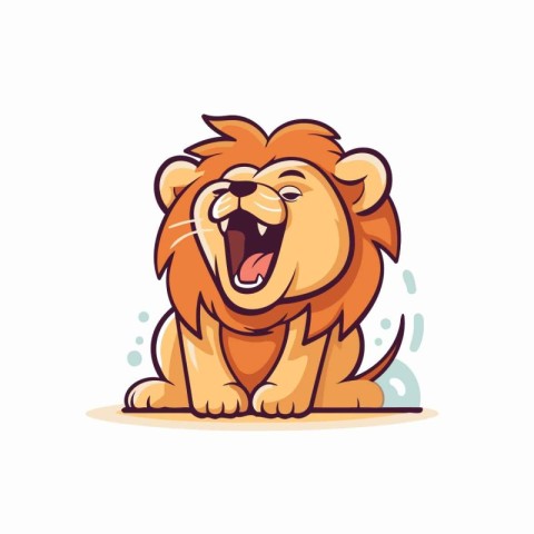 Lion cartoon character vector Illustration isolated on a white b