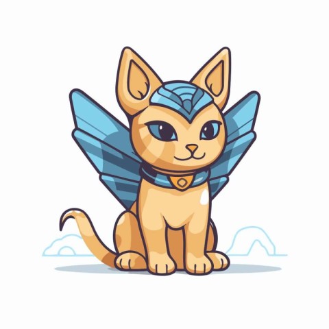 Cute cartoon chihuahua with wings. Vector illustration.