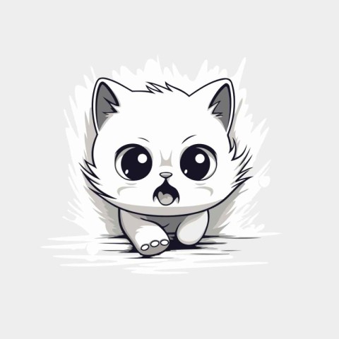 Cute cat vector illustration. Cute cartoon kitty character.