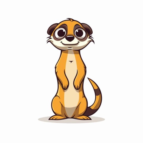 Cute meerkat cartoon vector Illustration on a white background