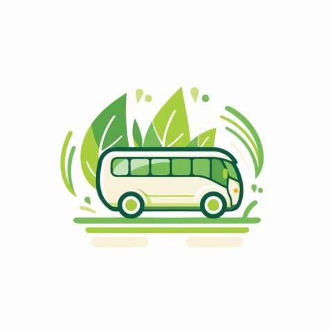 Green Bus Icon Logo Design Element. Vector Illustration. EPS 10