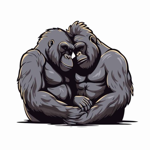 Gorilla and gorilla. Vector illustration of a gorilla and gorill