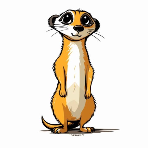 Meerkat isolated on white background. Vector hand drawn illustra