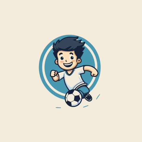 Soccer player with ball. Vector illustration of a soccer player.