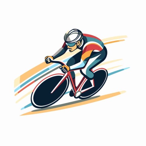 Cyclist vector illustration isolated on white background. Extrem