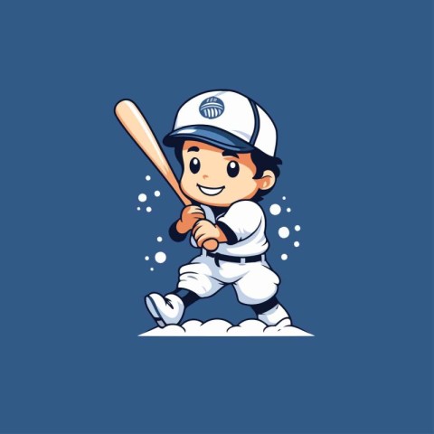 Baseball Player Cartoon Mascot Character Design Vector Illustrat