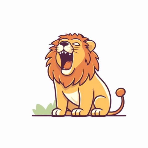 Lion. Vector illustration in cartoon style on a white background